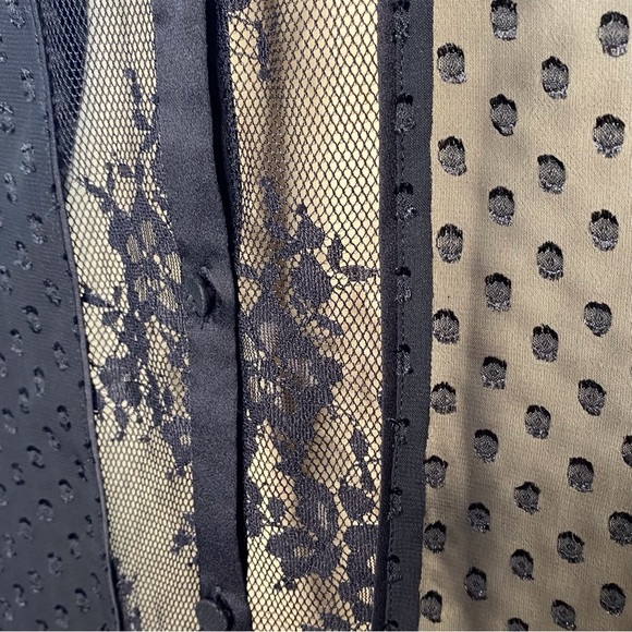 Ann Taylor Black Lace Swiss Dot Blouse - Picture 6 of 10